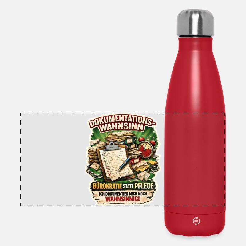 Documentation madness in everyday nursing care - Panoramic Thermal Bottle 500 ml - red