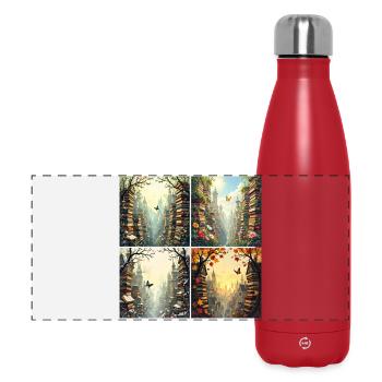 Les Quatre Saisons dans la Cité des Livres - Gourde isotherme panoramique 500 ml - rouge - Devant