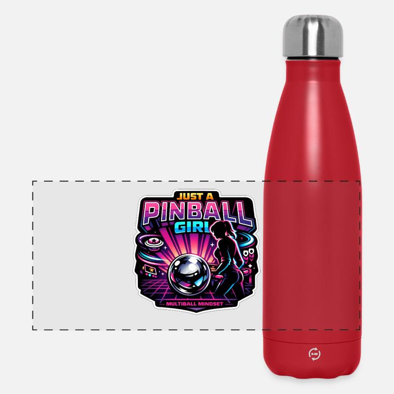 Pinball Girl Multiball Mindset - Panorama Isolierflasche 500 ml - Rot