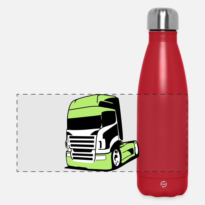 Markanter V8-Truck - Panorama Isolierflasche 500 ml - Rot
