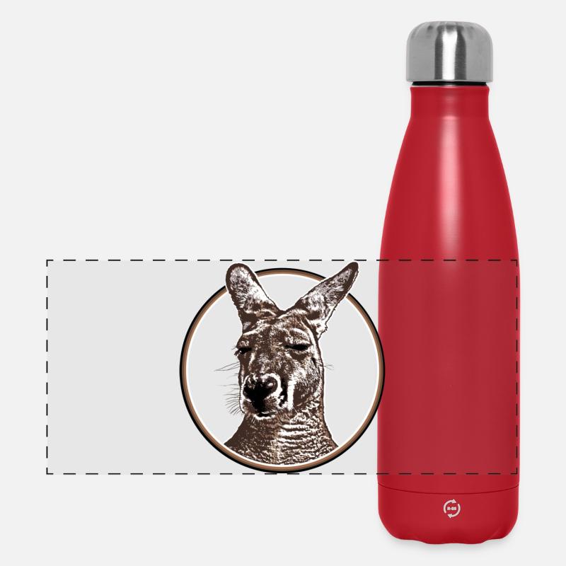Kangaroo head - Panoramic Thermal Bottle 500 ml - red