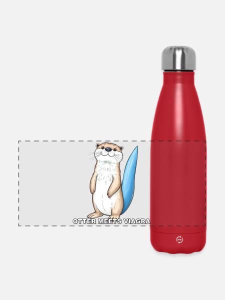 Otter trifft Viagra - Panorama Isolierflasche 500 ml - Rot