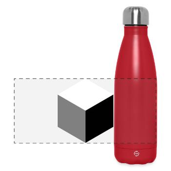 Geometrische Würfel-Silhouette - Panorama Isolierflasche 500 ml - Rot - Vorne