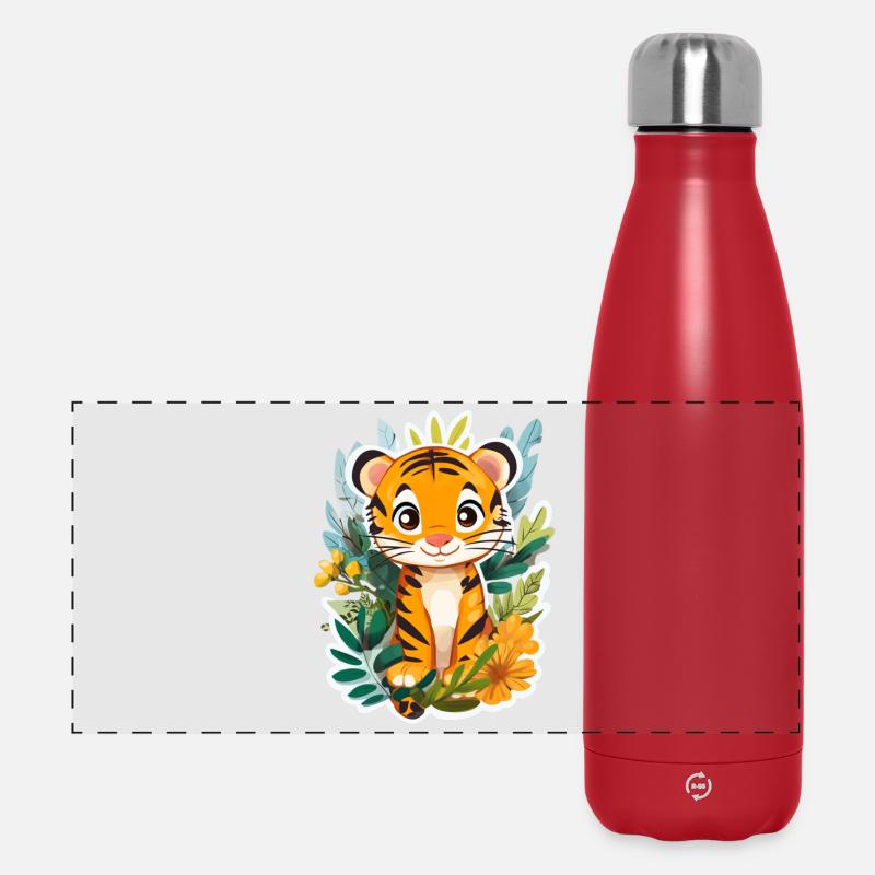 Süsser Tiger – Lustige Geschenkidee für Kinder - Panorama Isolierflasche 500 ml - Rot