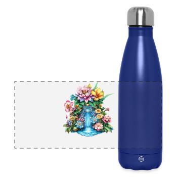 Blumenwasserfall Kaleidoskop - Panorama Isolierflasche 500 ml - Dunkelblau  - Vorne