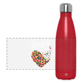 Konfetti Im Herzen Karneval Kostüm Damen Fasching - Panorama Isolierflasche 500 ml - Rot - Vorne