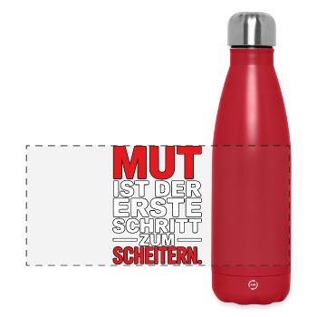 Mut ist der erste Schritt zum Scheitern - Panorama Isolierflasche 500 ml - Rot - Vorne