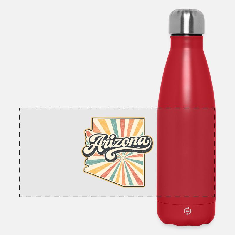 Arizona Retro Sunburst Script - Panoramic Thermal Bottle 500 ml - red