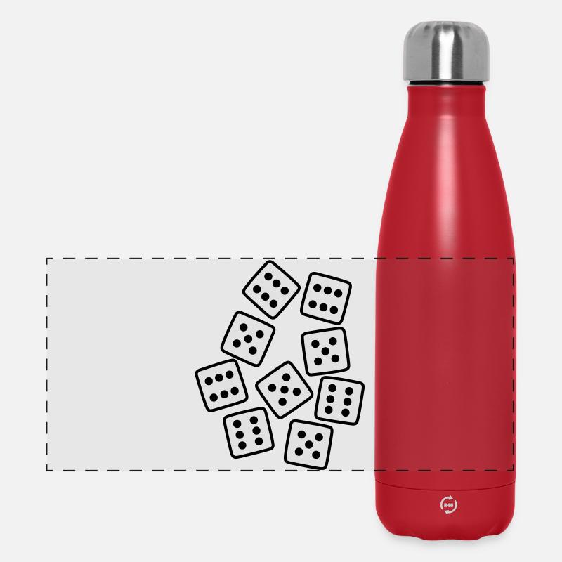 Dice - 50 years Birthday - Panoramic Thermal Bottle 500 ml - red