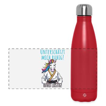 Karate Einhorn - Panorama Isolierflasche 500 ml - Rot - Vorne