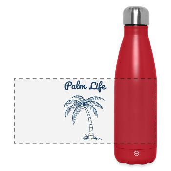 Palm Life Tropical Beach Design Minimal d’été - Gourde isotherme panoramique 500 ml - rouge - Devant