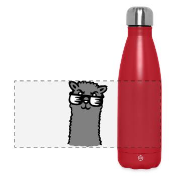 Lama Cool Sunglasses Alpaca Smug Guy - Panoramic Thermal Bottle 500 ml - red - Front
