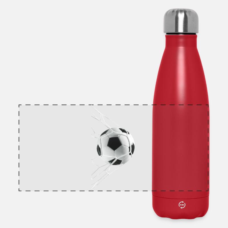 Fußball - Panorama Isolierflasche 500 ml - Rot