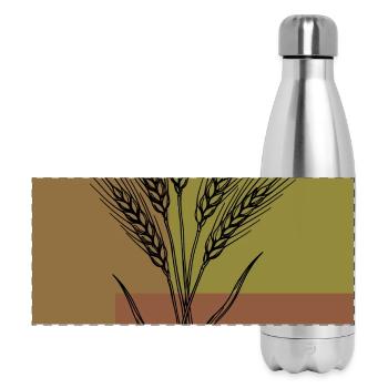 Weizen Ähren Line Art – Botanisches Design - Panorama Isolierflasche 500 ml - Lightsilver - Vorne