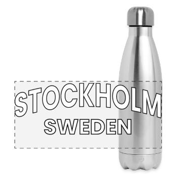 Stockholm – Sweden Text Design - Panoramic Thermal Bottle 500 ml - silver - Front