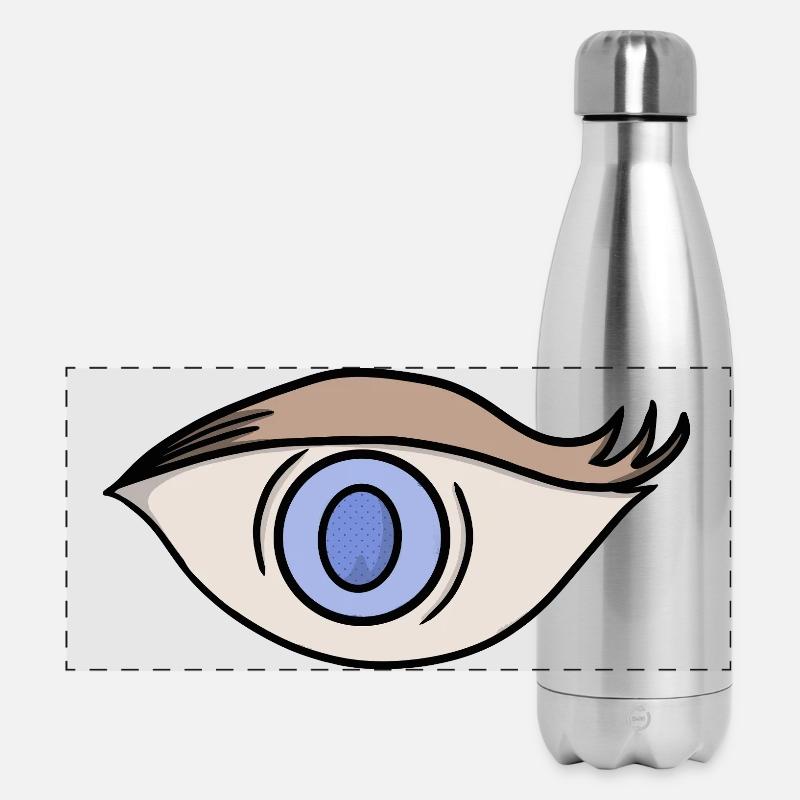 Vibrant blue eye - Panoramic Thermal Bottle 500 ml - silver