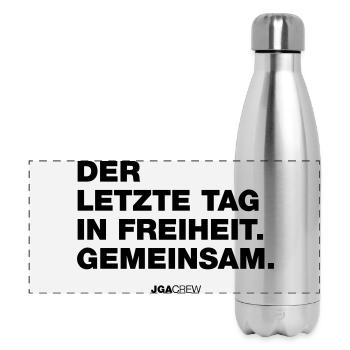 JGA: Der letzte Tag in Freiheit (Jungesellen-Crew) - Panorama Isolierflasche 500 ml - Lightsilver - Vorne