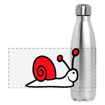 Snail Shell Cute Cute Happy Cool - Panoramic Thermal Bottle 500 ml - silver - Front