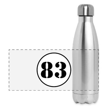 NUMBER 83 eighty three birthday gift - Panoramic Thermal Bottle 500 ml - silver - Front