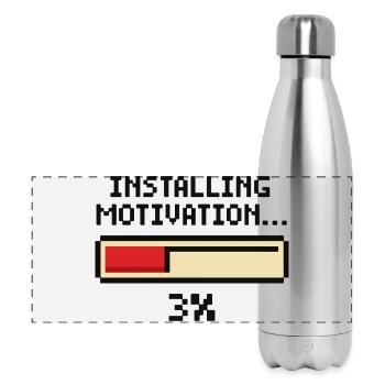 Installing Motivation Progress - Panoramic Thermal Bottle 500 ml - silver - Front