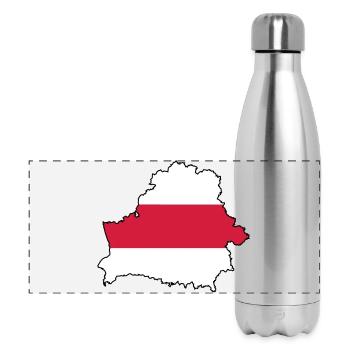 Silhouette of Belarus - Panorama Isolierflasche 500 ml - Lightsilver - Vorne