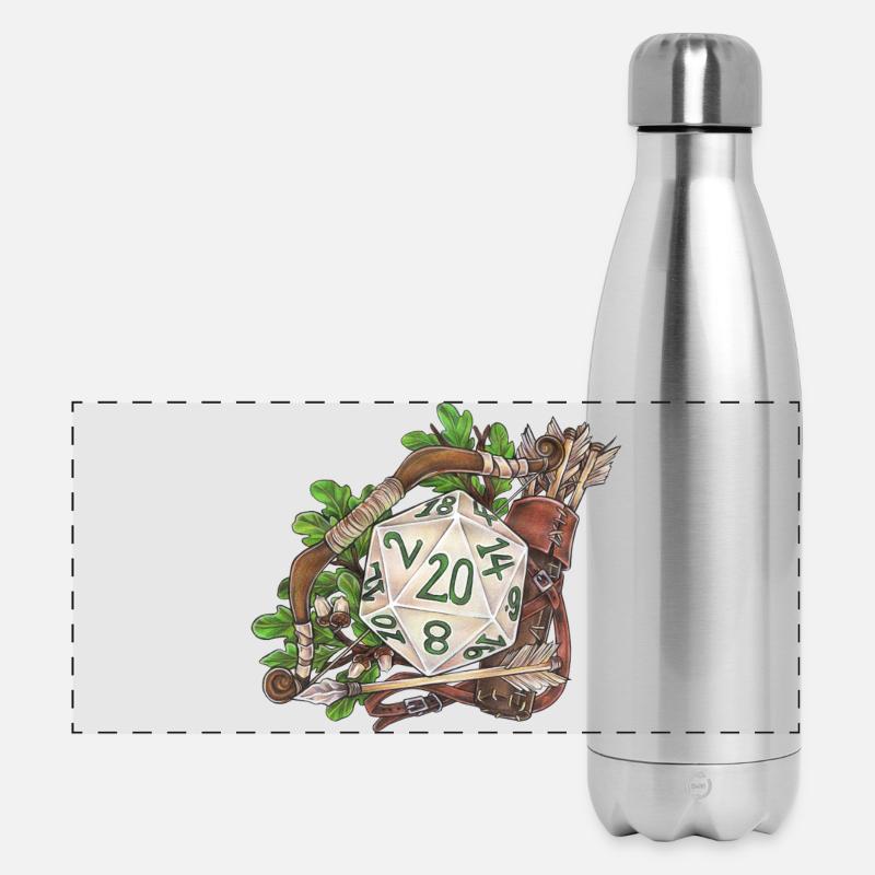 RPG Tabletop D20 Dice Gift Ranger - Panoramic Thermal Bottle 500 ml - silver