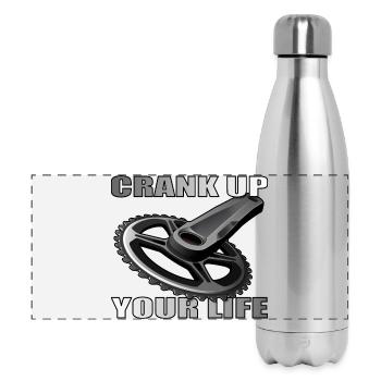 Crank Up Your Life design for bike lovers - Panoramic Thermal Bottle 500 ml - silver - Front