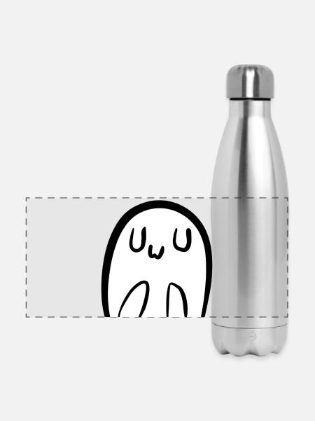 Cute UwU Ghost - Panorama Isolierflasche 500 ml - Lightsilver