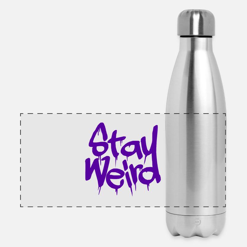 STAY WEIRD VIOLET - Panoramic Thermal Bottle 500 ml - silver