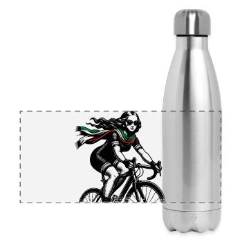 Cycling Mona Lisa - Panoramic Thermal Bottle 500 ml - silver - Front