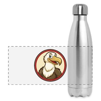 Albatross Colorful Kawaii Cartoon Character Pet - Panoramic Thermal Bottle 500 ml - silver - Front
