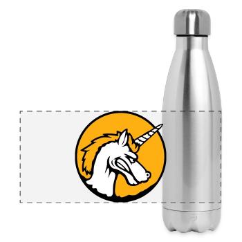 Einhorn Böse Wütend Angriff Zähne knirschen sauer - Panorama Isolierflasche 500 ml - Lightsilver - Vorne