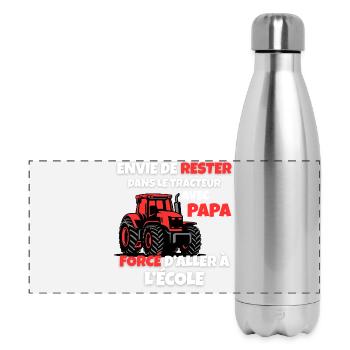 Boys' T-shirt Tractor School Farmer - Panoramic Thermal Bottle 500 ml - silver - Front