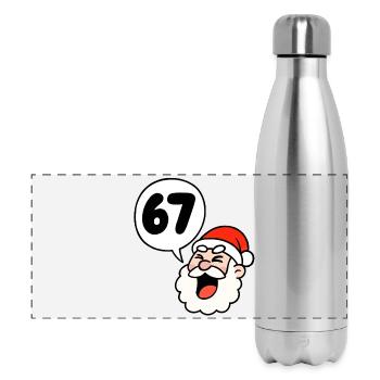 Santa Shouts 67!  - Panoramic Thermal Bottle 500 ml - silver - Front