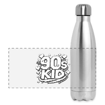 Kid Pixel Design des années 90 - Gourde isotherme panoramique 500 ml - argent clair - Devant