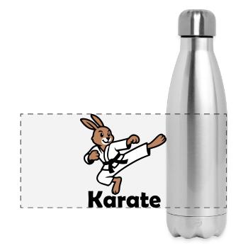 Karate Hase - Panorama Isolierflasche 500 ml - Lightsilver - Vorne