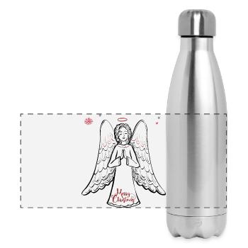 Angel Merry Christmas - Panoramic Thermal Bottle 500 ml - silver - Front