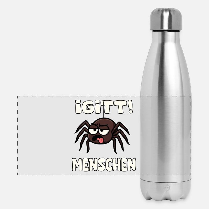Funny yuck! Humans Spider - Panoramic Thermal Bottle 500 ml - silver