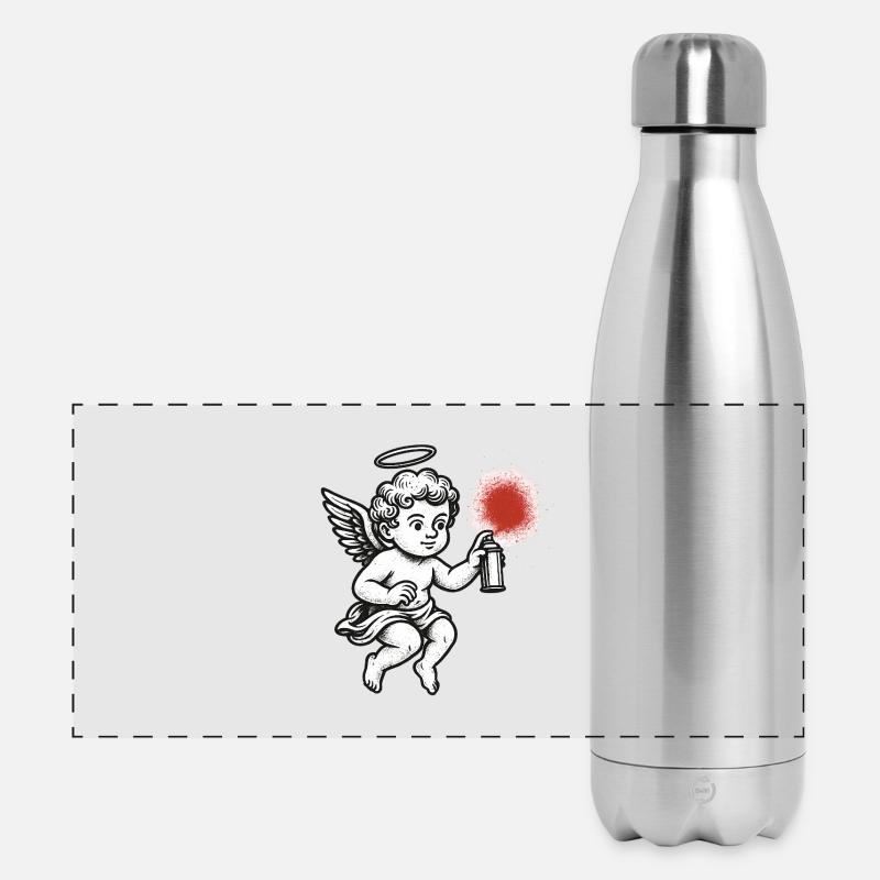 Angel Spray : Graffiti coloré - Gourde isotherme panoramique 500 ml - argent clair