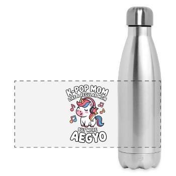 K-Pop Mom Funny Korea Music Aegyo - Panoramic Thermal Bottle 500 ml - silver - Front