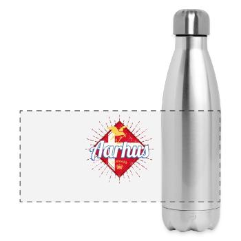 Ville d’Aarhus Danemark Souvenir rétro de mouette vintage - Gourde isotherme panoramique 500 ml - argent clair - Devant