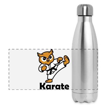 Karate Eule - Panorama Isolierflasche 500 ml - Lightsilver - Vorne