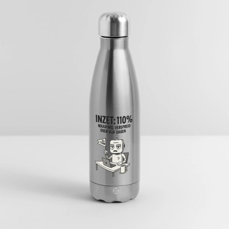 COMMITMENT: 110% – Robot at work with dry humor Panoramic Thermal Bottle 500 ml