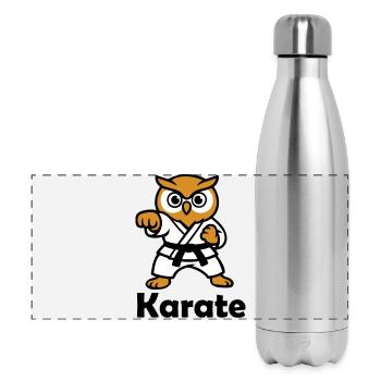 Karate Eule - Panorama Isolierflasche 500 ml - Lightsilver - Vorne