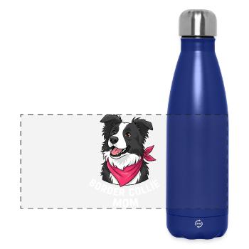 Ordre illustration de maman Collie pour les amoureux des chiens - Gourde isotherme panoramique 500 ml - bleu foncé  - Devant