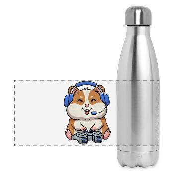 Hamsters pendant le jeu - Gourde isotherme panoramique 500 ml - argent clair - Devant