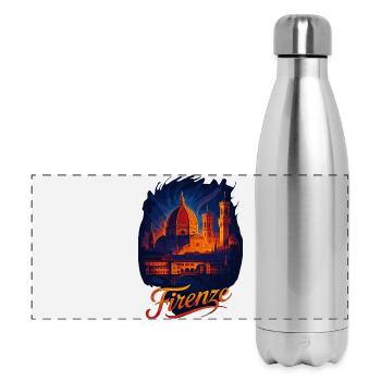 Florence Florence Ville Italie Silhouette Cadeau - Gourde isotherme panoramique 500 ml - argent clair - Devant