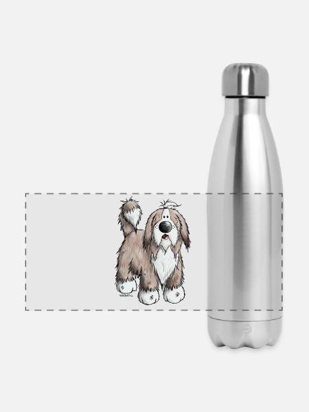 Der Bearded Collie - Panorama Isolierflasche 500 ml - Lightsilver
