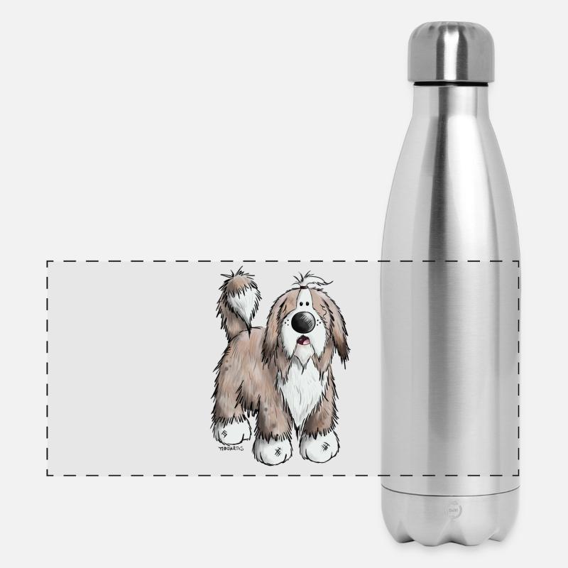 Der Bearded Collie - Panorama Isolierflasche 500 ml - Lightsilver
