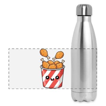 Kawaii-Brathähnchen-Eimer - Panorama Isolierflasche 500 ml - Lightsilver - Vorne